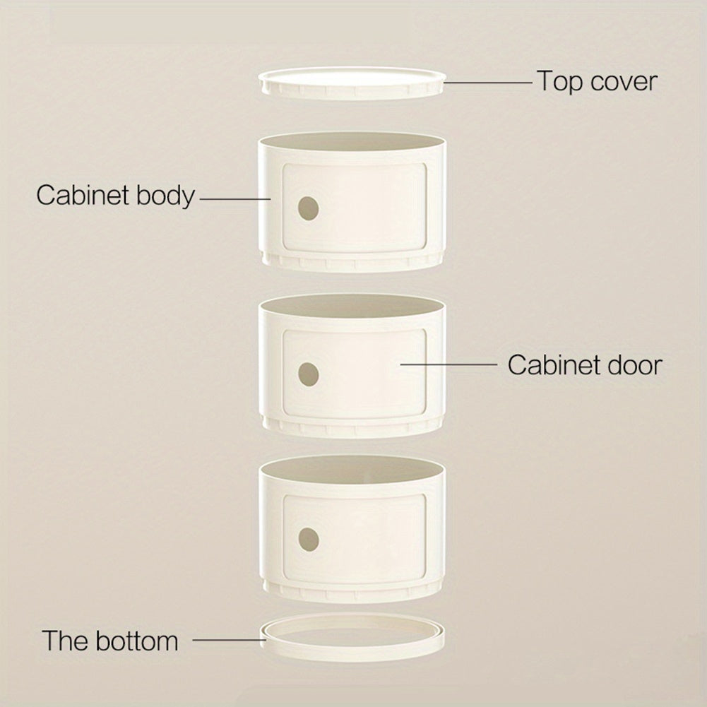 1pc Modern Multifunctional 2\u002F3 Drawer Nightstand - Waterproof Plastic Storage Cabinet for Bedroom