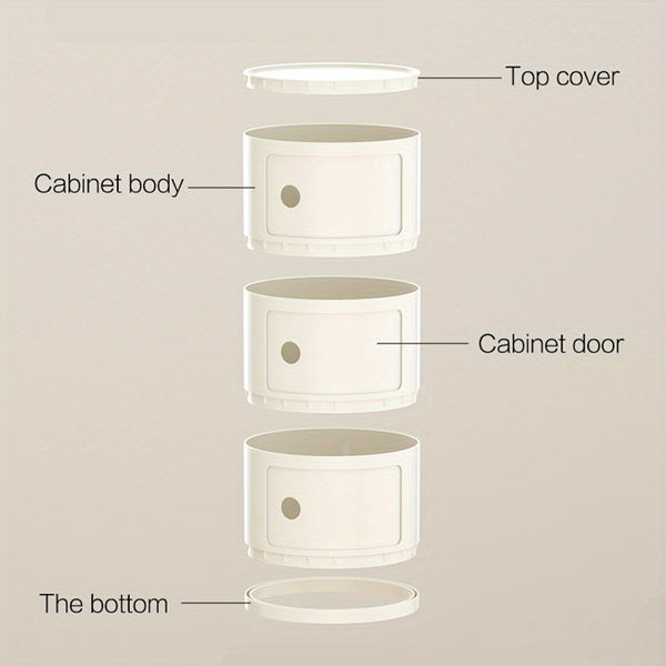 1pc Modern Multifunctional 2\u002F3 Drawer Nightstand - Waterproof Plastic Storage Cabinet for Bedroom