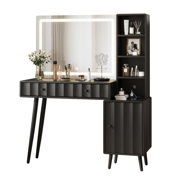 Elegant Wave Fluted Vanity Desk Dressing Table - 44\