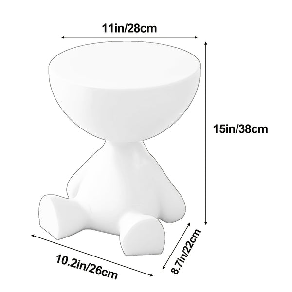 Pink Cartoon-Style Small Side Table - Space-Saving Lightweight Plastic Accent Table for Living Room, Bedroom