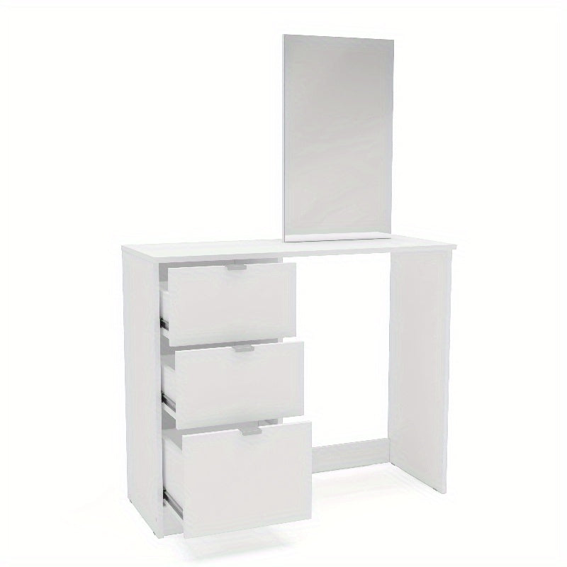 Polifurniture New Minas Modern Makeup Vanity Table White Finish