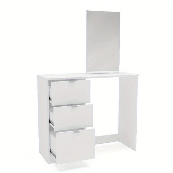 Polifurniture New Minas Modern Makeup Vanity Table White Finish