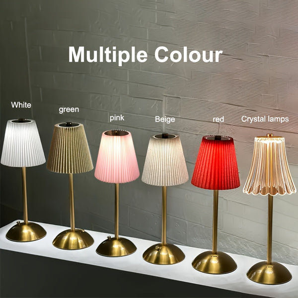 1pc\u002F2pcs LED Office Desk Lamp, Touch Control, 3 Color, USB Charging, 1600mAh Battery, Metal Base