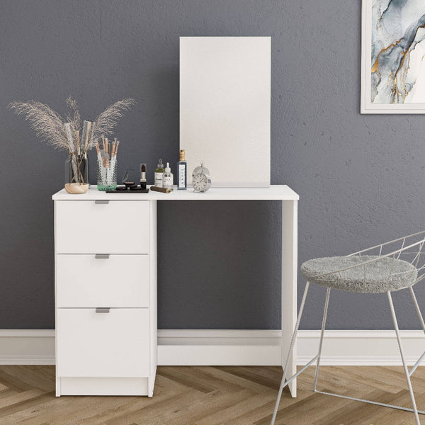 Polifurniture New Minas Modern Makeup Vanity Table White Finish