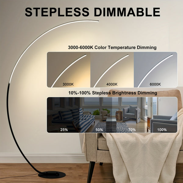 65 Inch Arched Floor Lamp With Remote